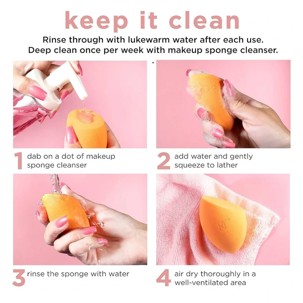 NIB Real Techniques Miracle Sponges + Cleanse 4 Piece Makeup Sponge Set